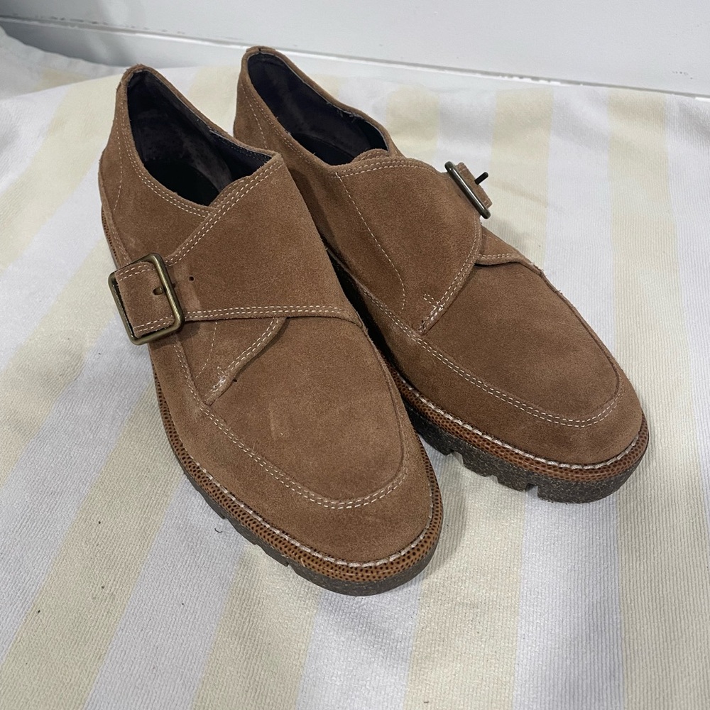 Donald J Pliner Elayna monk strap loafer in saddle suede - 7.5